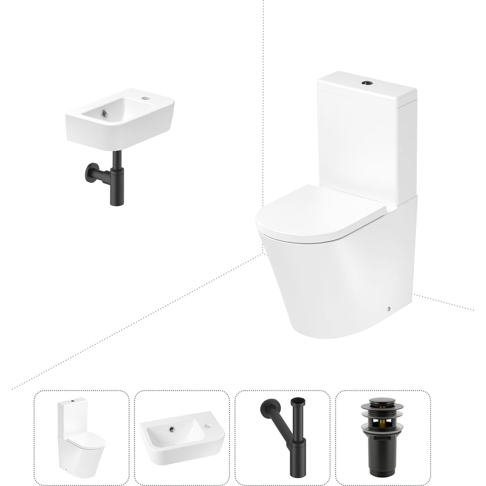 Изображение товара Безободковый напольный унитаз Lavinia Boho Rimless 202008401 с раковиной