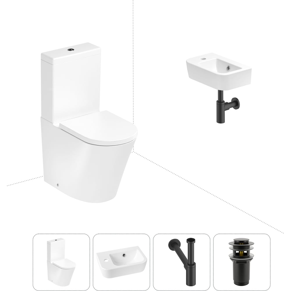 Изображение товара Безободковый напольный унитаз Lavinia Boho Biore Rimless с системой микролифт и антивсплеск