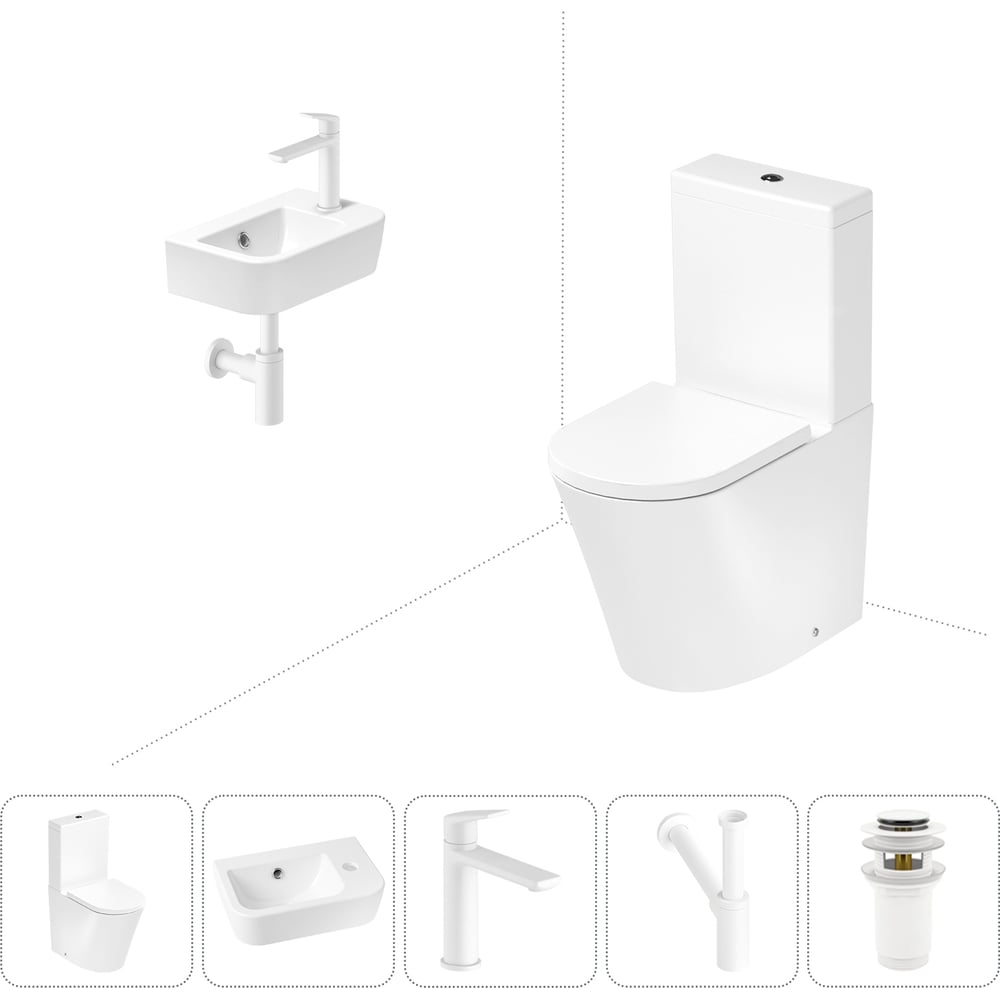 Изображение товара Безободковый напольный унитаз Lavinia Boho Rimless в комплекте 5 в 1