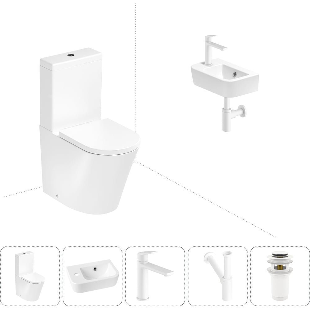 Изображение товара Безободковый напольный унитаз Lavinia Boho Rimless 5 в 1 с раковиной