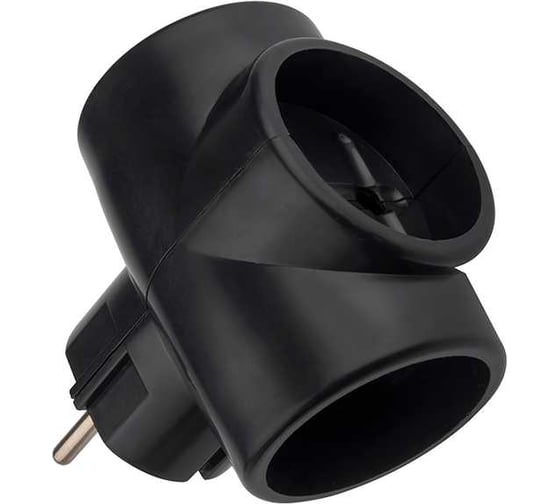 Изображение товара Разветвитель ФАZА FAP-3-bk 10А, 2,3кВт тройник, черный 5053366