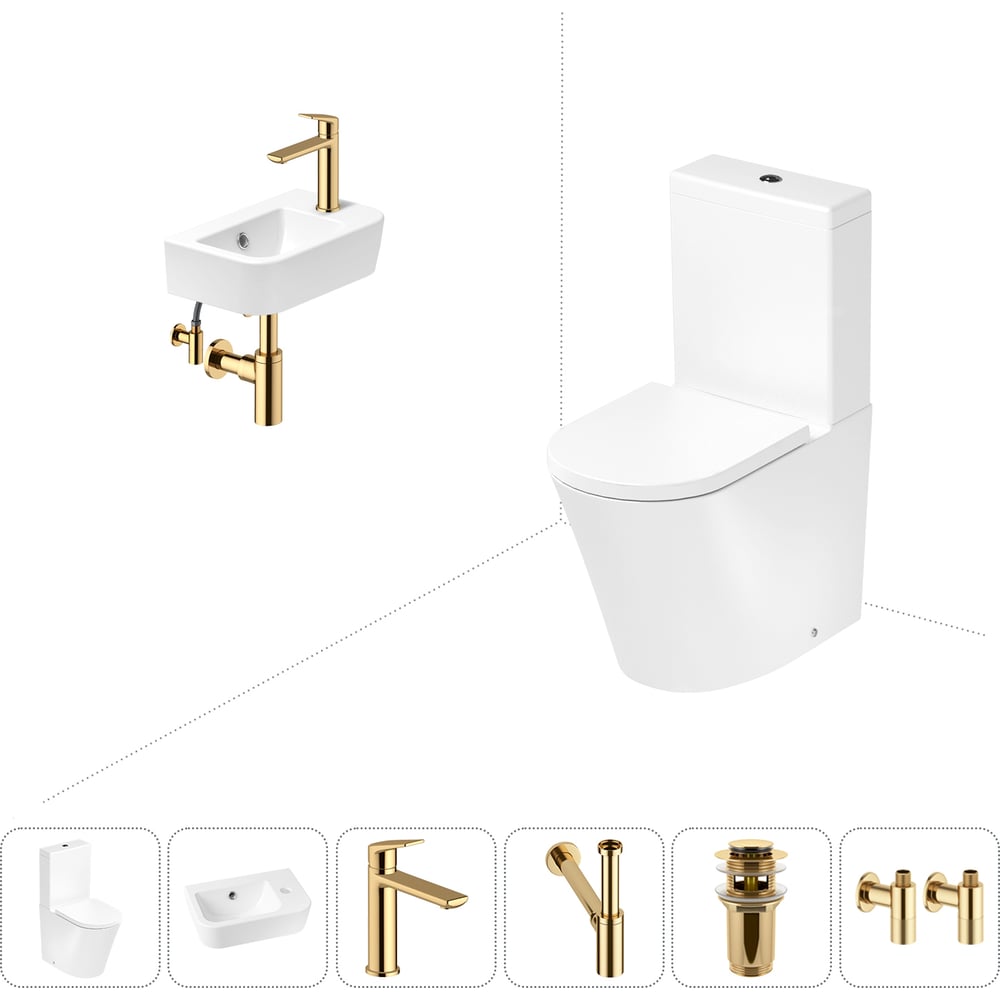 Изображение товара Безободковый напольный унитаз Lavinia Boho Rimless 6 в 1 белый