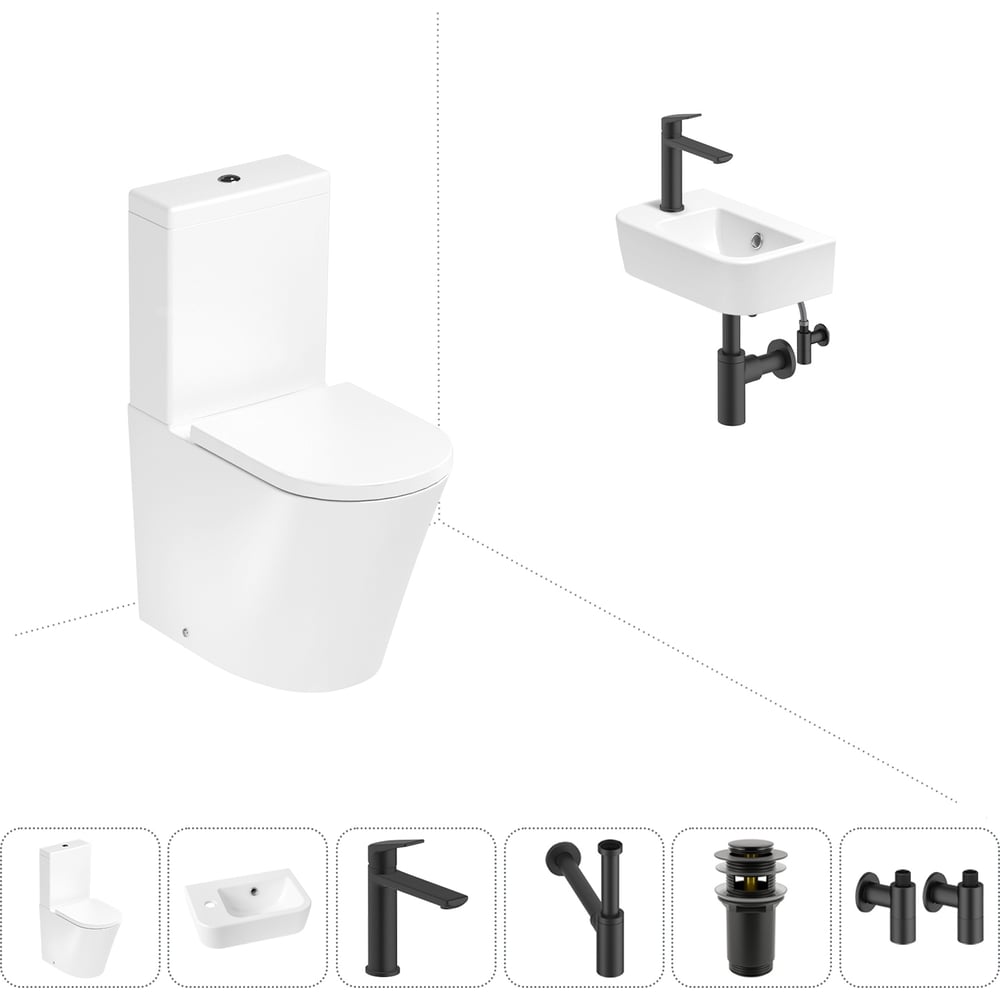 Изображение товара Безободковый напольный унитаз Lavinia Boho Biore Rimless 6 в 1