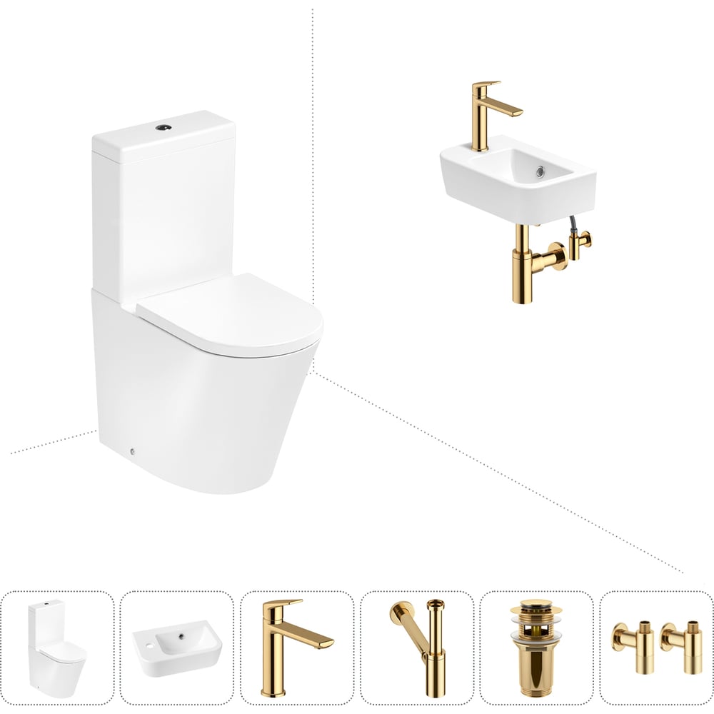 Изображение товара Безободковый напольный унитаз Lavinia Boho Rimless комплект 6 в 1