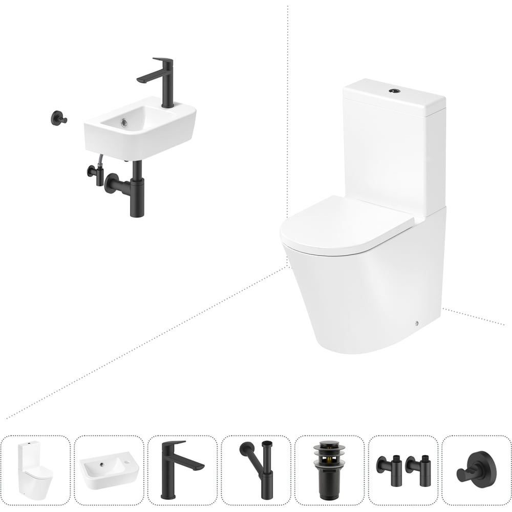 Изображение товара Безободковый напольный унитаз Lavinia Boho Rimless с комплектом 7 в 1