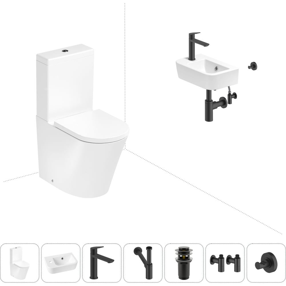 Изображение товара Безободковый напольный унитаз Lavinia Boho Rimless 7 в 1 комплект