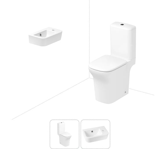 Изображение товара Безободковый напольный унитаз Lavinia Boho Bristol Rimless в комплекте 2 в 1 202008289