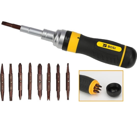Изображение товара Отвертка с 16-ю сменными насадками BOSI BS463019