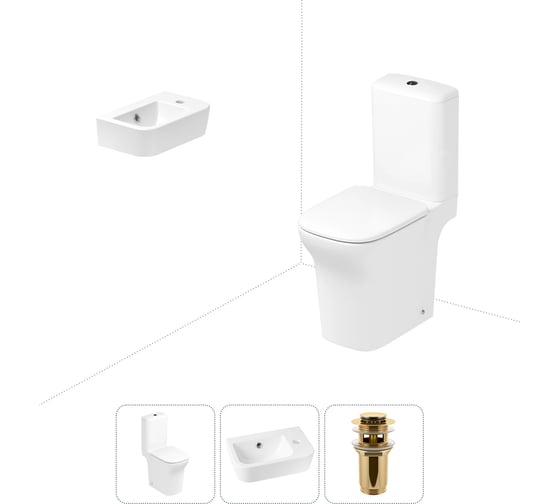 Изображение товара Безободковый напольный унитаз Lavinia Boho Bristol Rimless в комплекте 3 в 1 202008317