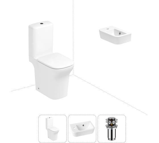 Изображение товара Безободковый напольный унитаз Lavinia Boho Bristol Rimless в комплекте 3 в 1 202008360