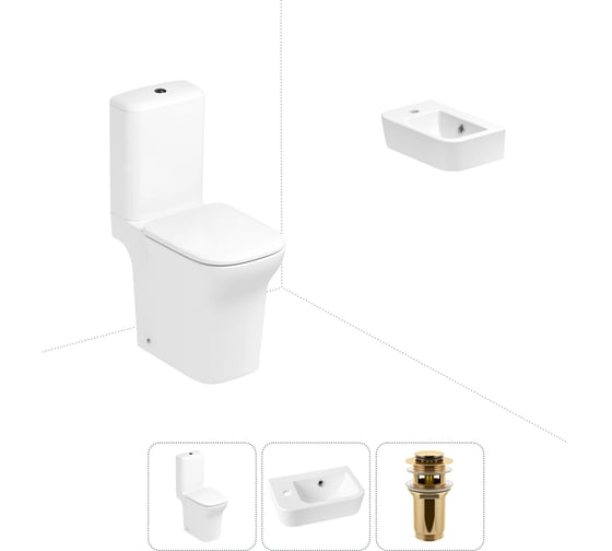 Изображение товара Безободковый напольный унитаз Lavinia Boho Bristol Rimless в комплекте 3 в 1 202008362