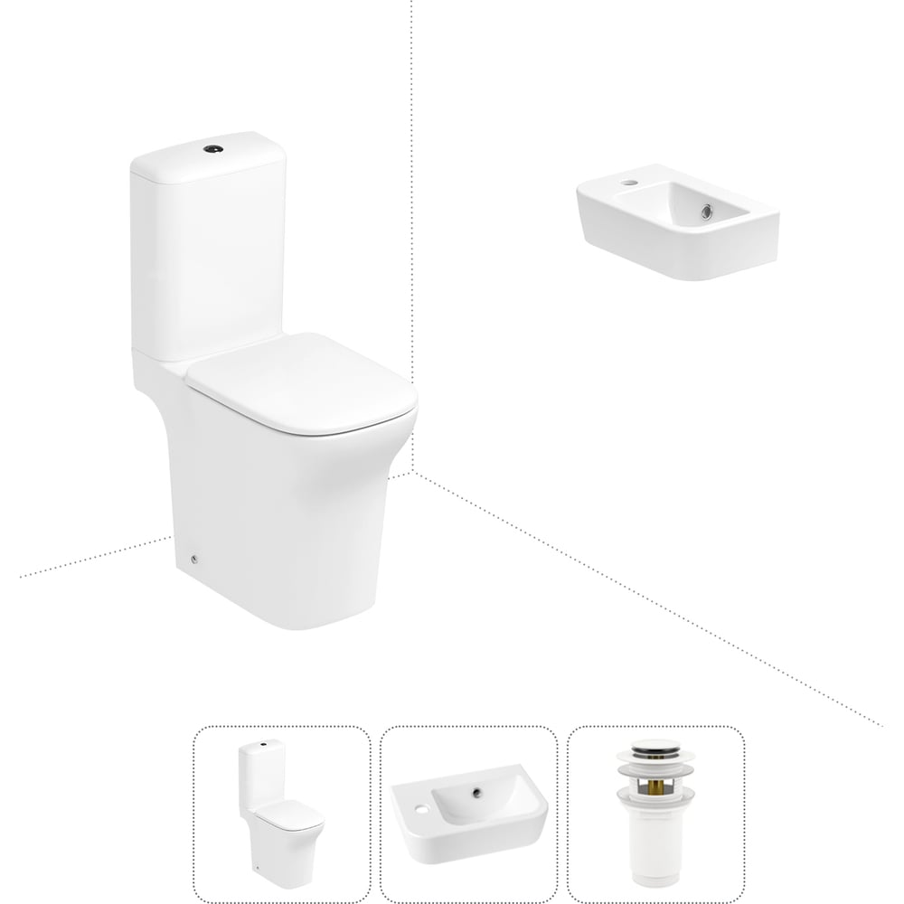 Изображение товара Безободковый напольный унитаз Lavinia Boho Bristol Rimless с комплектом 3 в 1