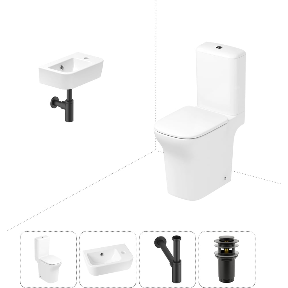 Изображение товара Безободковый напольный унитаз Lavinia Boho Bristol Rimless с раковиной