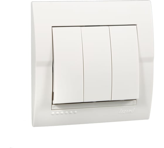 Изображение товара Выключатель Lezard DERIY х3 ПБТ белый 702-0202-109