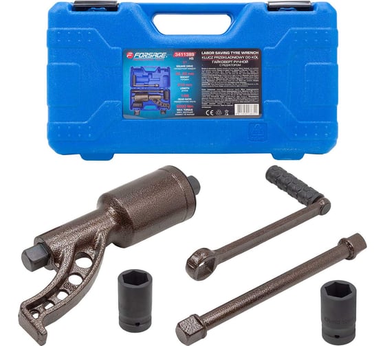 Изображение товара Гайковерт ручной с редуктором Forsage 1" головки 32, 33 мм, длина 310 мм, передаточное число 1:68, 6200 Н/м F-3411389 HS(59994)