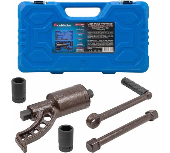 Изображение товара Гайковерт ручной с редуктором Forsage головки 32, 33 мм, длина 270 мм, передаточное число 1:58, 4800 Н/м F-3411277 HS(59999)