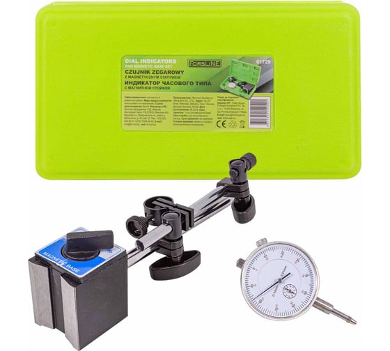 Изображение товара Индикатор часового типа ForsLine с магнитной стойкой, в пластиковом кейсе FL-01729(60406)