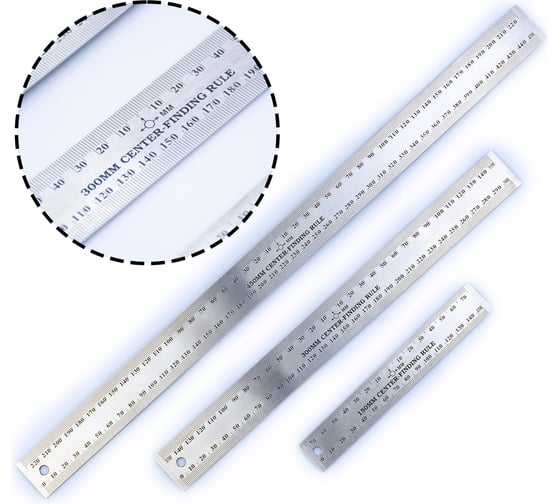 Изображение товара Линейки с 0 в центре GOLDRATIO набор из 3 шт. М00023650