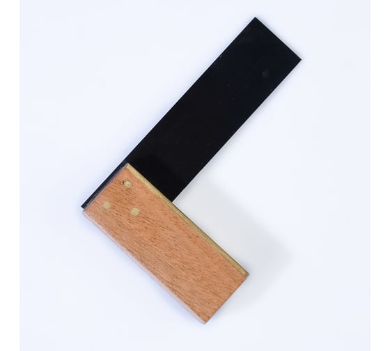 Изображение товара Угольник столярный с деревянной подошвой GOLDRATIO 75 мм М00023628