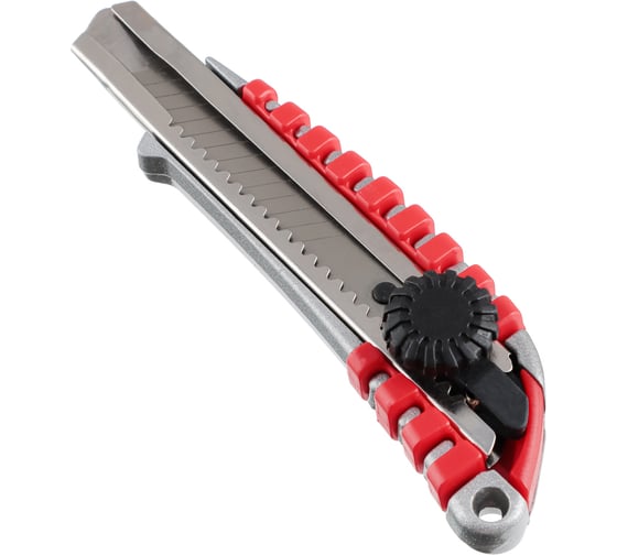 Изображение товара Нож металлический усиленный HEADMAN с сегментированным лезвием 18 мм, круглый фиксатор 685-006