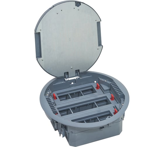 Изображение товара Напольная коробка круглая Legrand с горизонтальным размещением суппортов, с регулировкой по высоте, пластик, 20 мод 088126