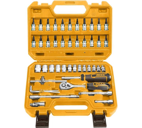 Изображение товара Набор головок INGCO 1/4", 4-14 мм, 46 шт. HKTS14462