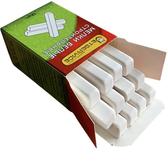 Изображение товара Набор мелков Jetservice белые, 12 шт. 127514