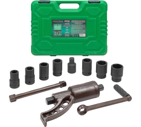 Изображение товара Гайковерт ручной с редуктором Rockforce 1" головки 24, 27, 30, 32, 33, 38, 41 мм, адаптер 1", длина 270 мм, передаточное число 1:58, 4800 Н/м RF-34122136 HS(60005)