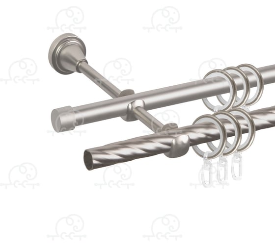 Изображение товара Карниз металлический ООО АС Март Грейс D16К/16Г, сатин, 1,6 м, в упаковке 4812634009474