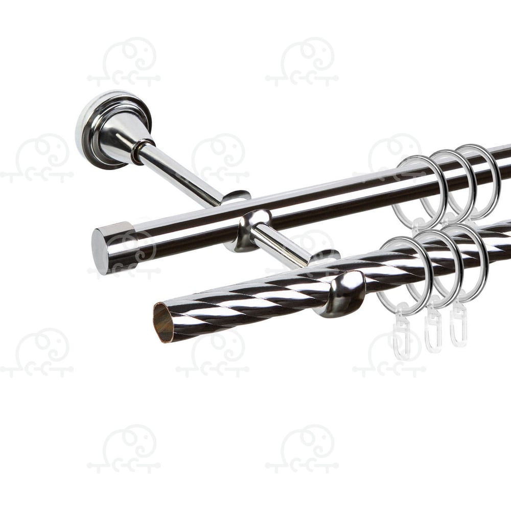 Изображение товара Карниз металлический ООО АС Март Грейс D16К/16Г, хром, 2,4 м, в упаковке 4812634015857