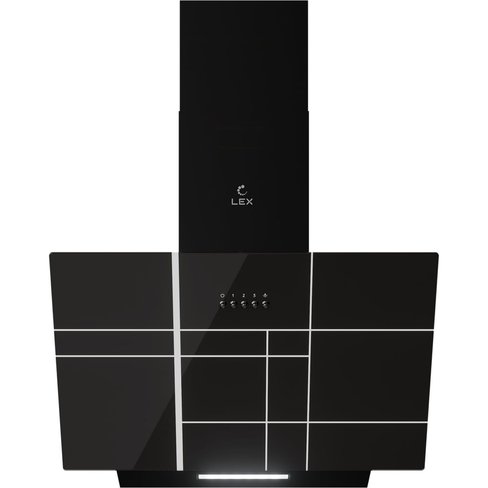 Изображение товара Вытяжка кухонная LEX MOZA 600 R1 BLACK с периметральным всасыванием и LED освещением