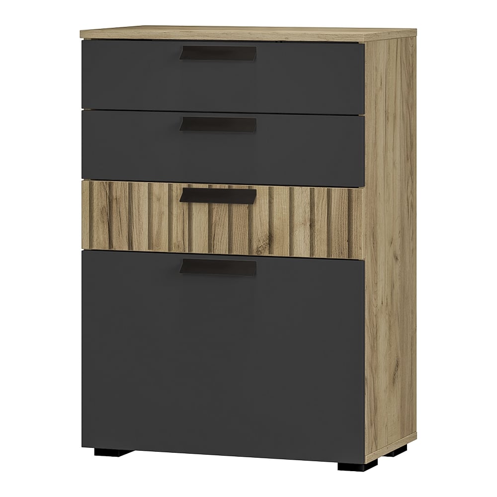 Изображение товара Комод Арника Мишель 1 КМ-12 классический стиль ЛДСП дуб крафт золотой