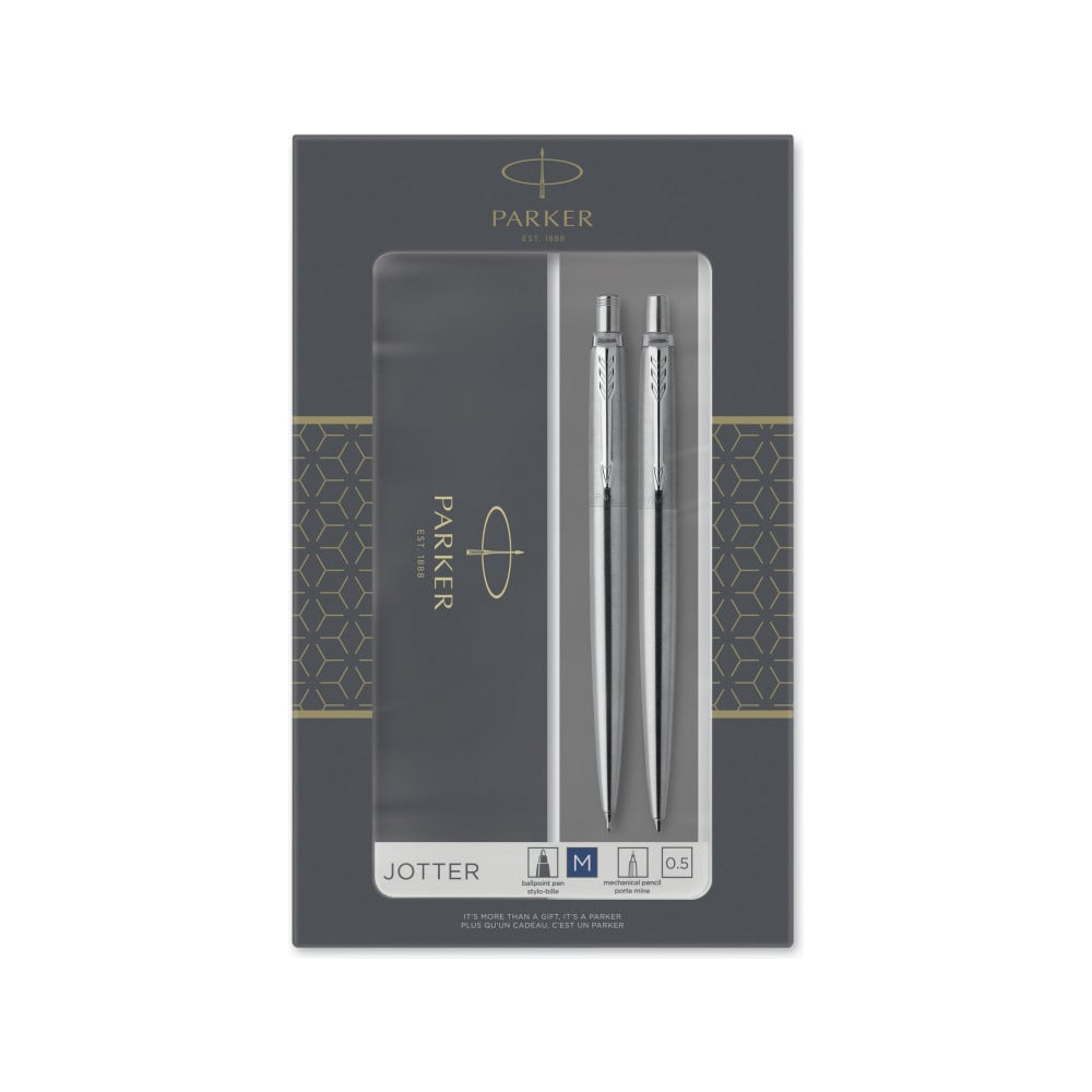Изображение товара Подарочный набор Parker Jotter Core из нержавеющей стали, ручка и карандаш