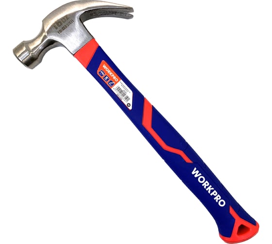 Изображение товара Молоток столярный WORKPRO с фибергласовой рукояткой, 450 гр WP241011