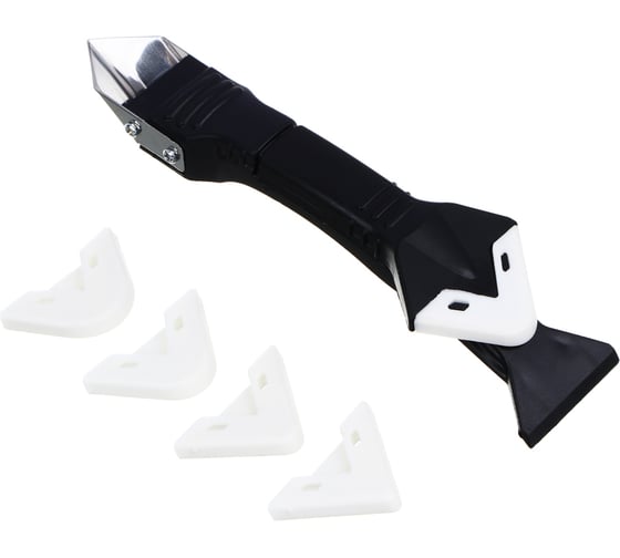 Изображение товара Скребок-шпатель для удаления, выравнивания герметика ЕРМАК 5 сменных насадок 685-029