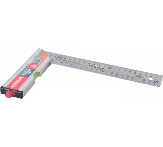Изображение товара Угольник с уровнем и карандашом Sturm КУЛИБИН 250мм 2020-06-250