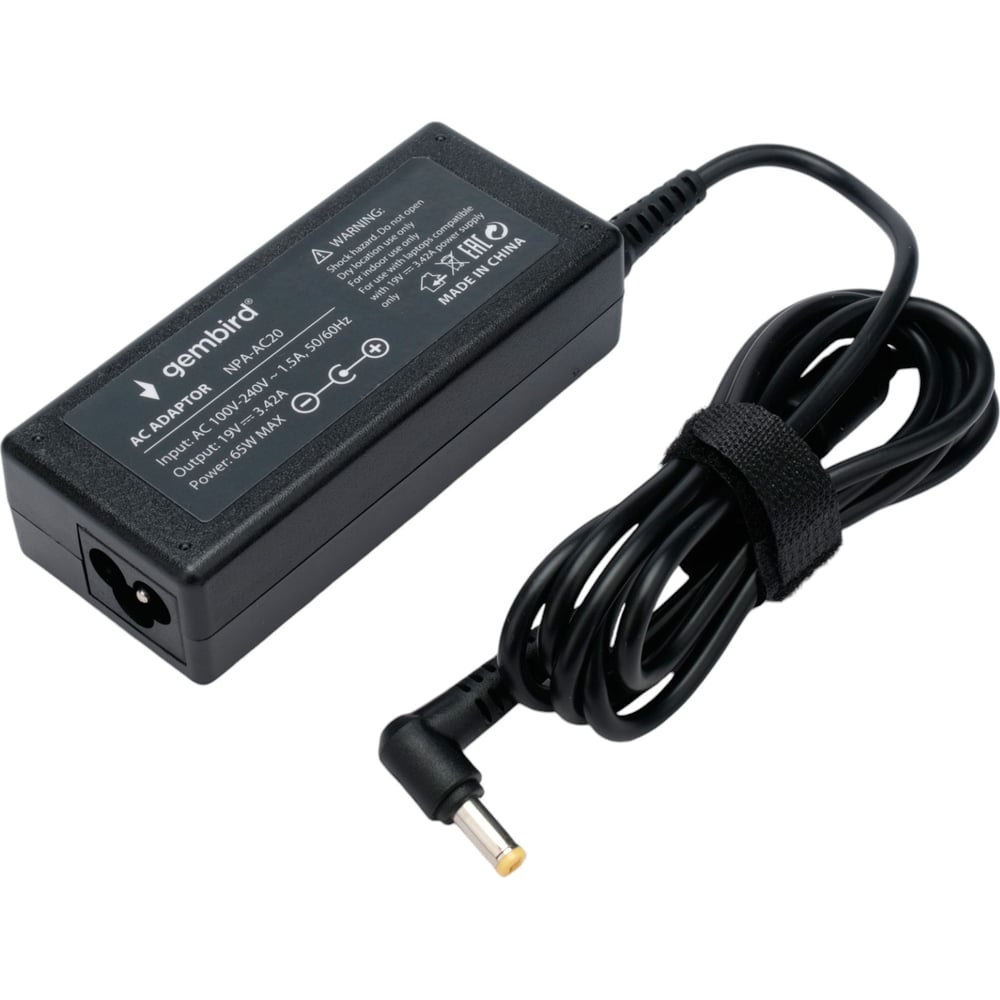 Изображение товара Блок питания для ноутбуков Gembird Acer 19В/3,42А, 65Вт