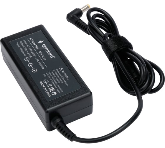 Изображение товара Блок питания для ноутбуков Gembird Asus, Toshiba 19В/3,42А, 65Вт, 1 штекер 5,5x2,5мм, NPA-AC19