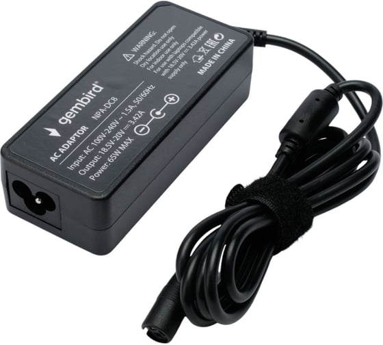 Изображение товара Блок питания универсальный автоматический для ноутбуков Gembird 18,5В-20В, 65Вт, 10 штекеров, NPA-DC8