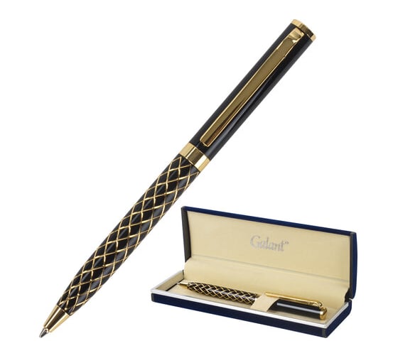 Изображение товара Подарочная шариковая ручка GALANT Klondike черно-золотой корпус, золотистые детали, 0.7мм, синяя 141357
