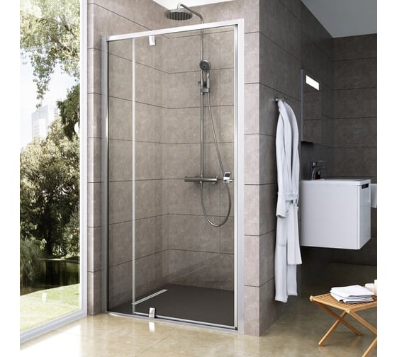 Изображение товара Душевая дверь поворотного типа Ravak PDOP2-110 профиль сатин, прозрачное стекло 03GD0U00Z1 00000017685