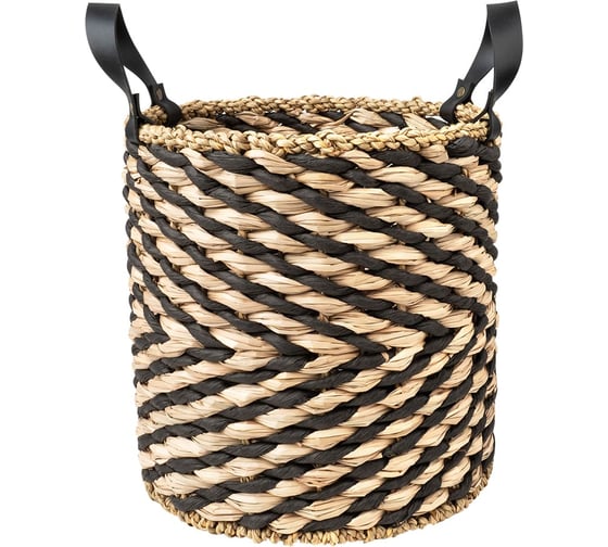 Изображение товара Корзина для хранения с ручками "Суматра" Natural House, Д260 Ш260 В260, натуральный, черный Sun-05