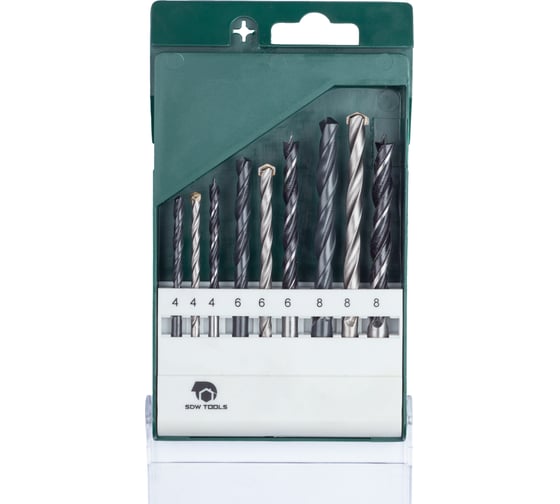 Изображение товара Набор сверл HB9-C3 (9 шт; металл/бетон/дерево - 4, 6, 8 мм) SDW TOOLS se00017
