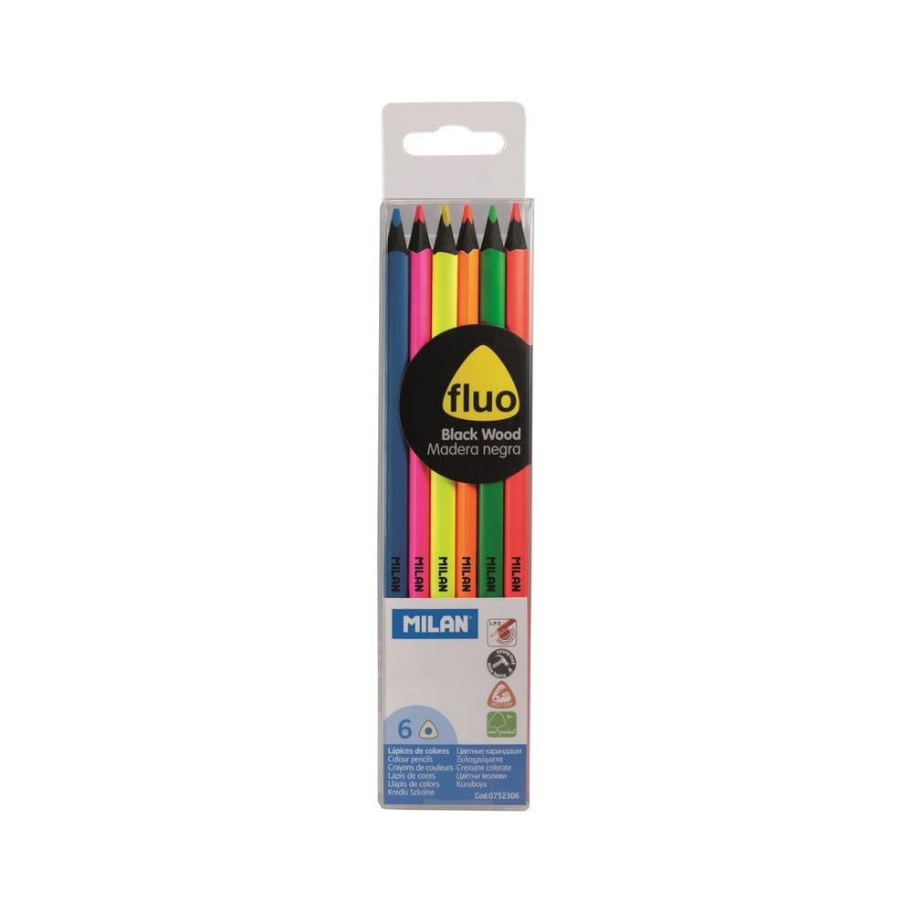 Флуоресцентные цветные карандаши Milan шестигранные цветные карандаши milan