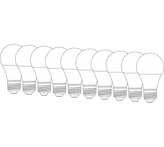 Изображение товара Комплект светодиодных ламп truEnergy 10шт 9W "шар" А60 Е27 4000К 755Lm 14252