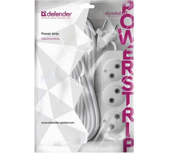 Изображение товара Удлинитель без заземления DEFENDER B230 10 А, 15 м, без заземления 99275
