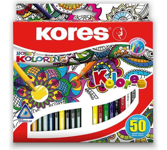 Изображение товара Трехгранные цветные карандаши Kores 50 цветов, 93350 695631