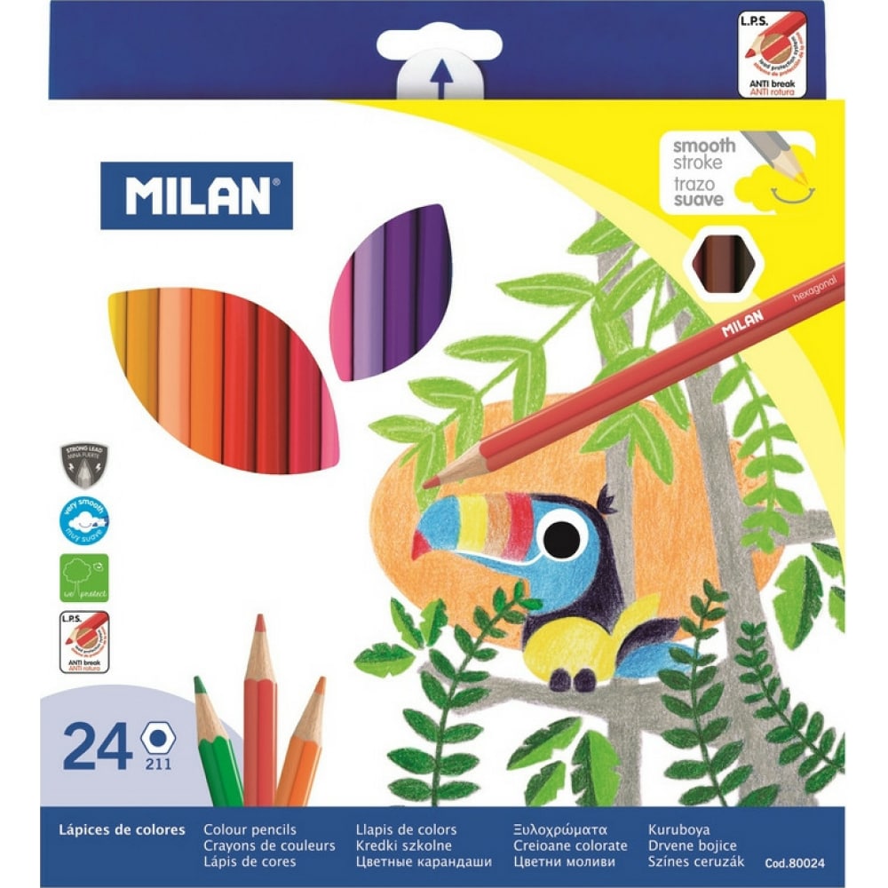 Шестигранные цветные карандаши Milan цветные карандаши шестигранные erich krause inspiration pastel 6 цветов