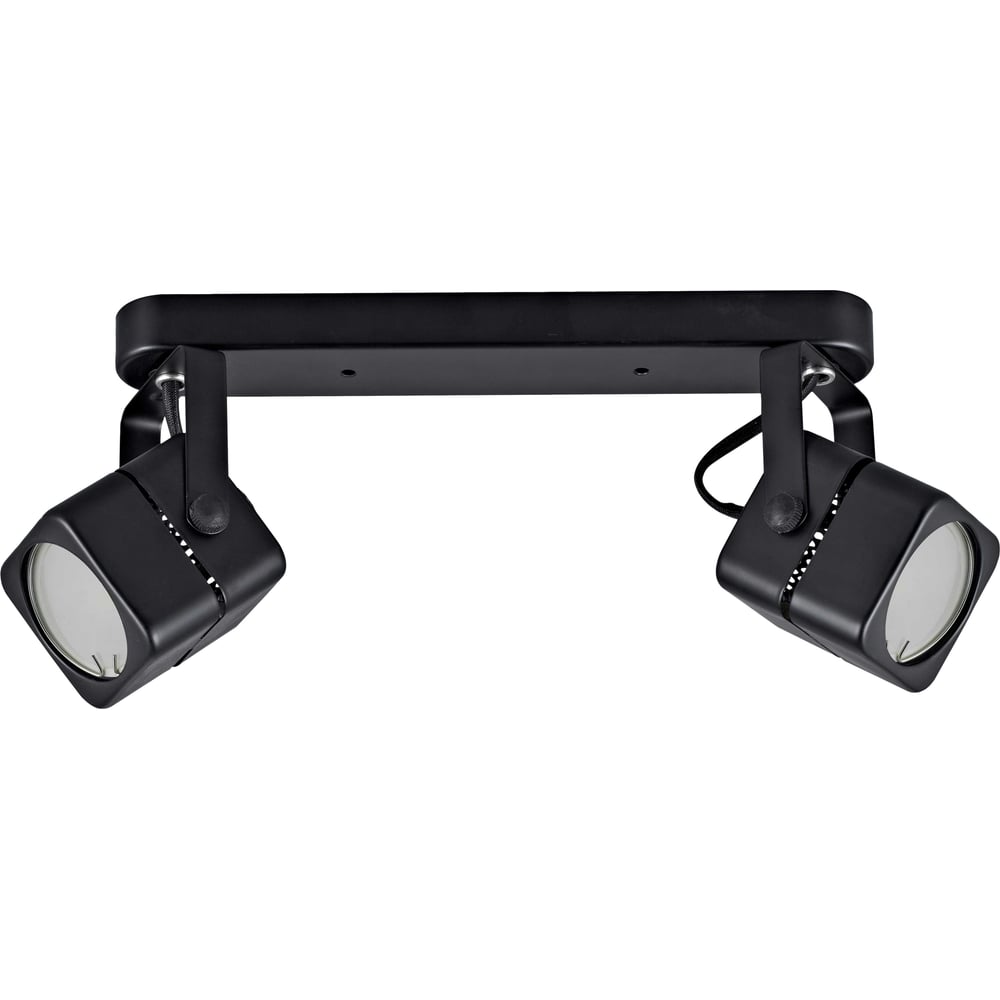 Изображение товара Светильник накладной двойной поворотный truEnergy спот под лампы 2xGU10 квадрат черный металл 21355