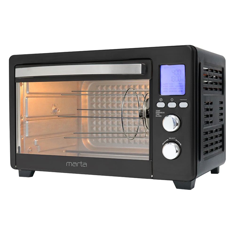 Изображение товара Духовой шкаф MARTA MT-EO4432A черный жемчуг 36 л конвекция шашлычница вертел